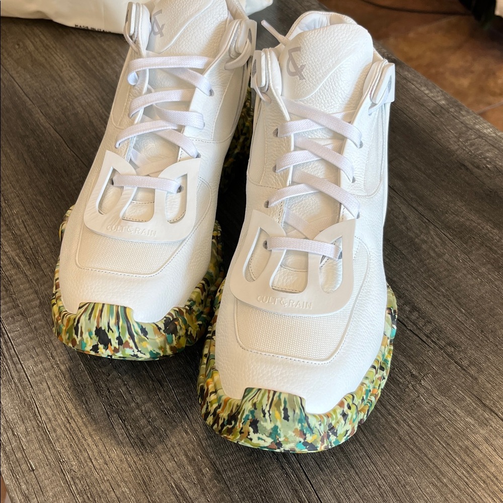 Cult & Rain White and Green Sneakers - Picture 3 of 5